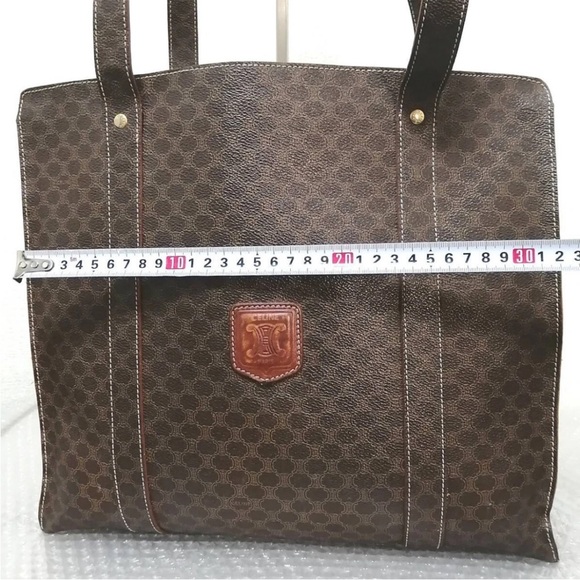 Celine Dark Brown Patterned Tote - Picture 4 of 11